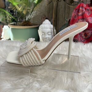 🔅🤍🔅STEVE MADDEN APPLAUD PEARL SQUARE TOE MULES🔅🤍🔅